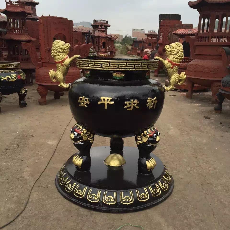 瑞安优质铸铁圆形香炉生产大型寺庙铸铁香炉图片