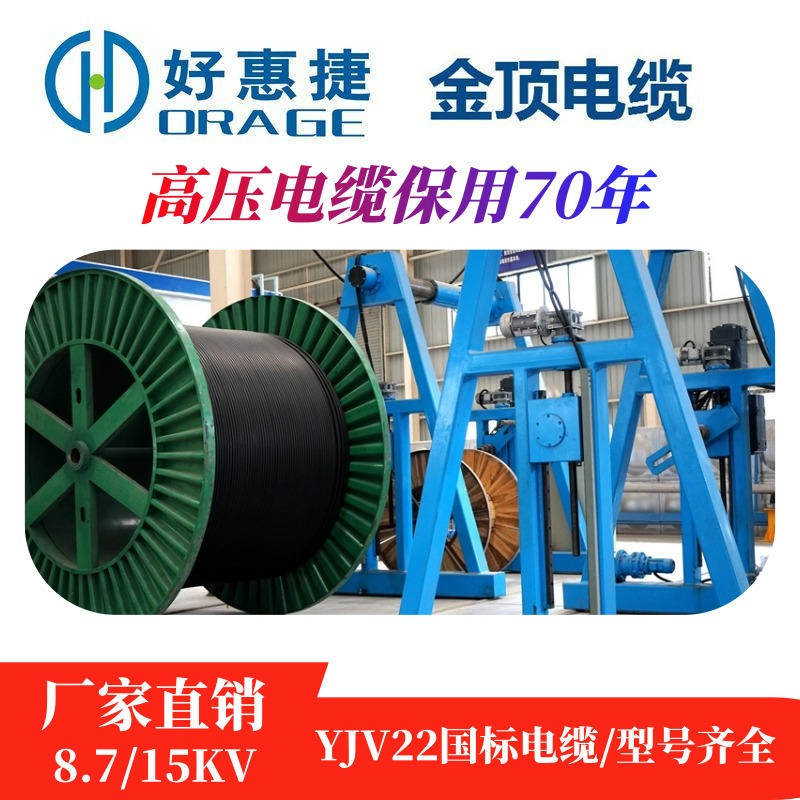 重庆铜芯高压电缆 YJV22-3120电缆线 电线电缆 金顶电缆