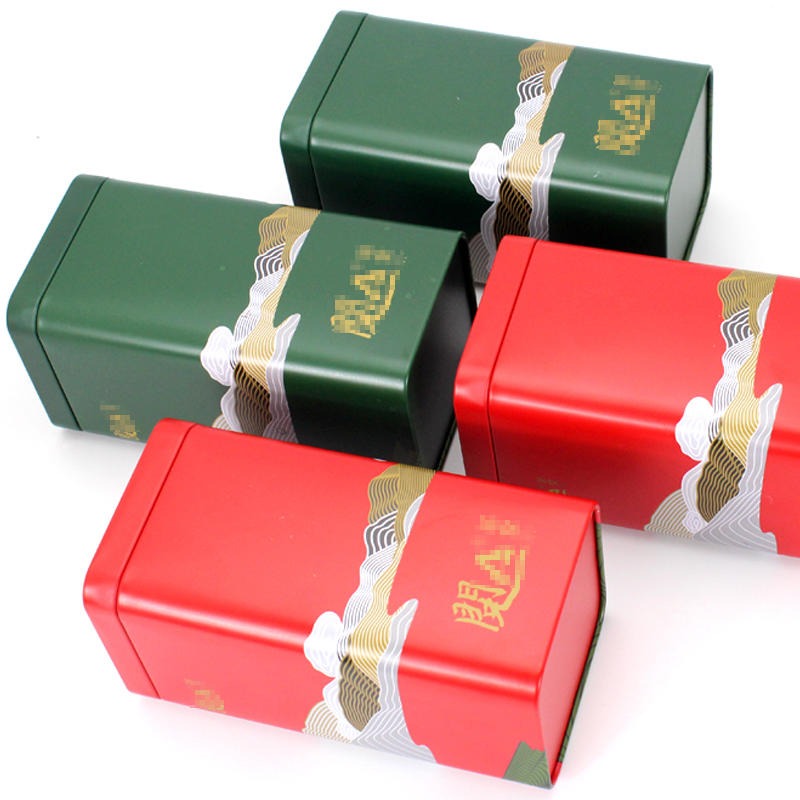 茶叶包装铁盒制作厂家 磨砂茶叶铁罐 麦氏罐业 正方形茶叶罐铁盒定做