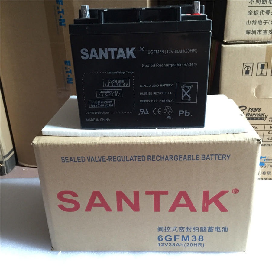 SANTAK蓄电池6-GFM-38报价 UPS蓄电池12V38AH