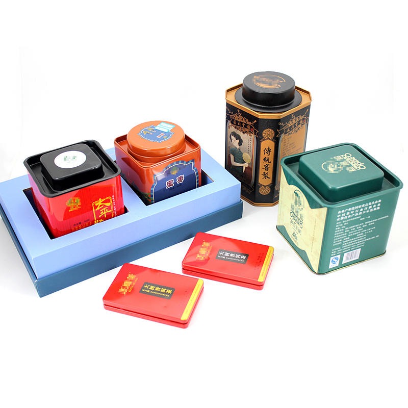 生产铁罐的厂家 定制茉莉花茶铁盒定制 正方形太平猴魁绿茶铁盒包装 麦氏罐业 茶叶罐铁罐生产厂家