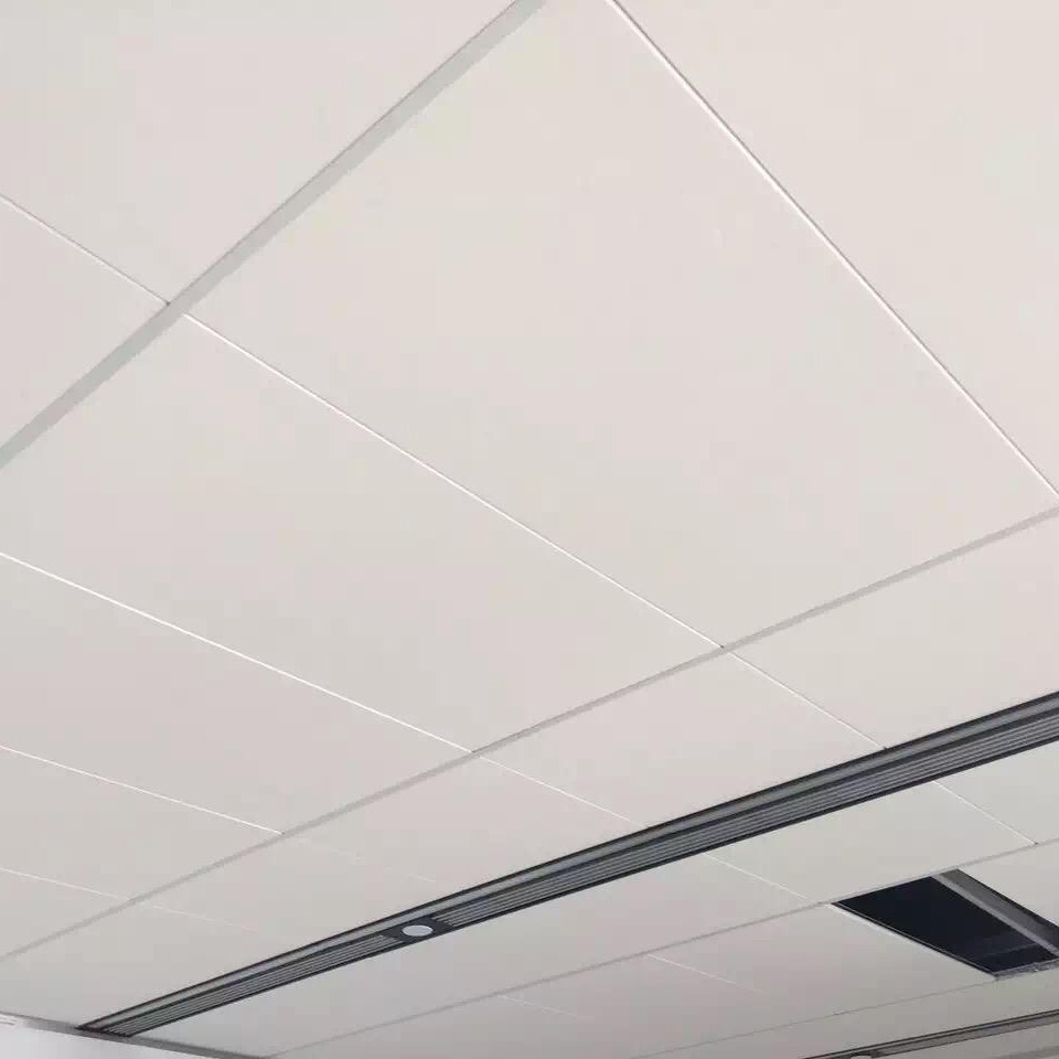 屹晟保温岩棉复合吸音板 防火隔音吊顶 实验室内白色天花板