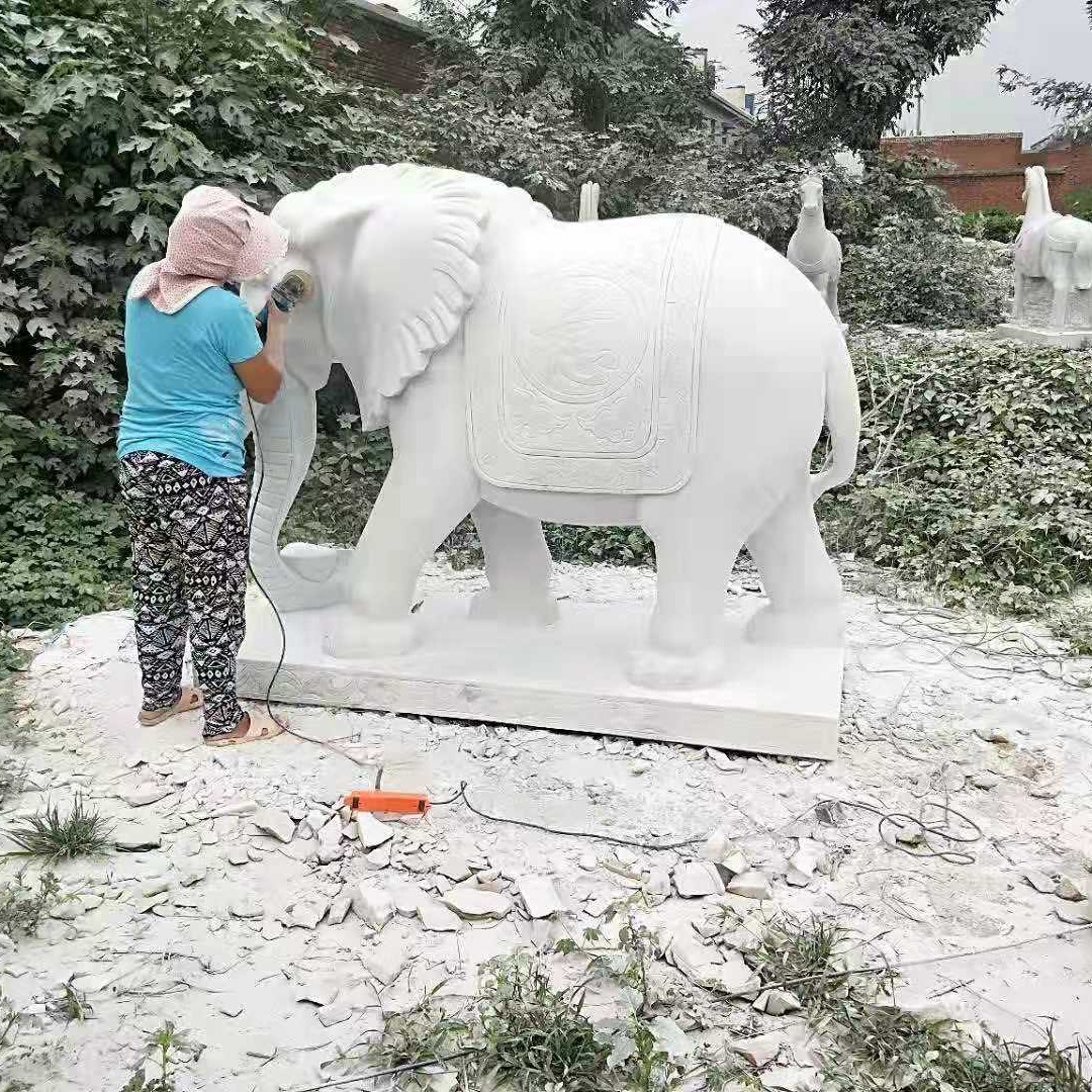 天然石材枫叶红石雕大象 石材大象 富祥 寺庙六牙石雕大象 直销石雕大象
