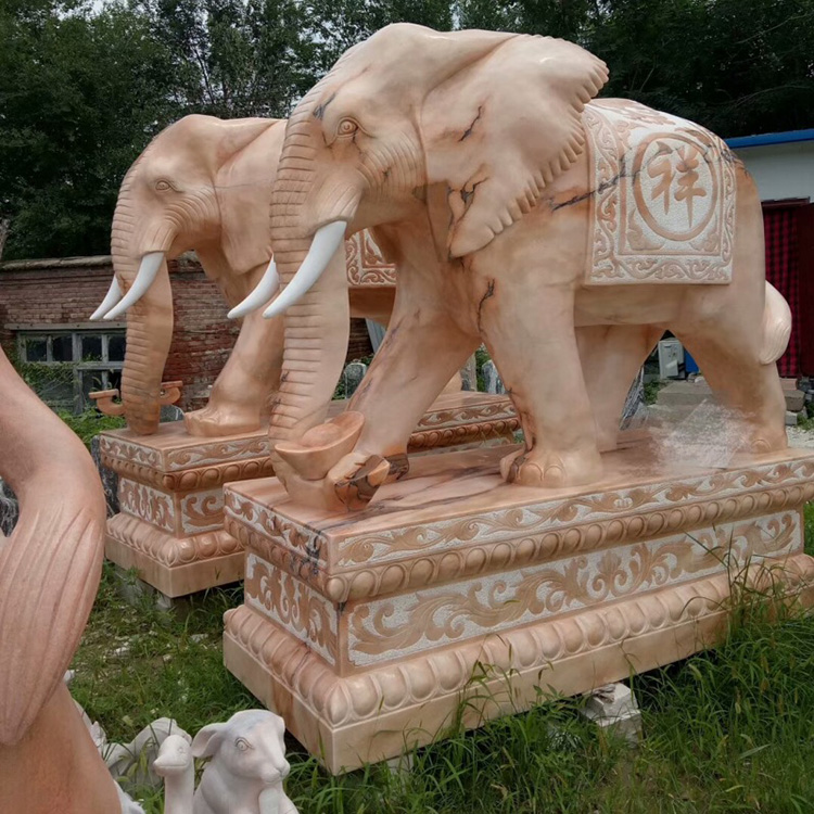 招财石雕大象 石雕大象大量供应 石雕大象厂家