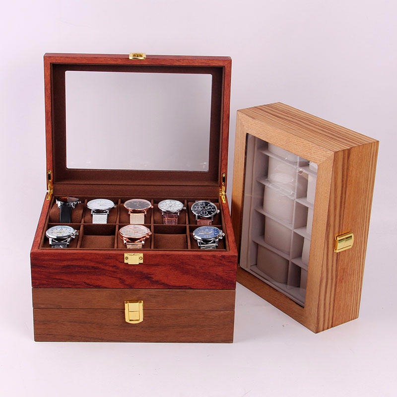 批发木质手表盒定制 10位腕表木制表盒 手表收纳展示盒定做logo 木质礼品盒批发工厂
