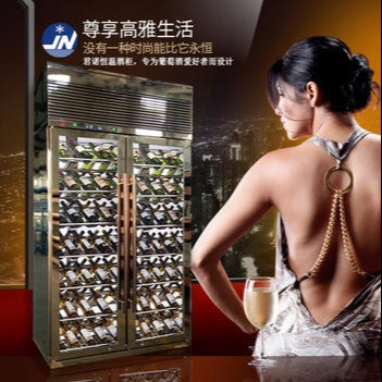 聊城君诺红酒冷藏柜 恒温酒柜 不锈钢保鲜冷藏层格式货架展示柜