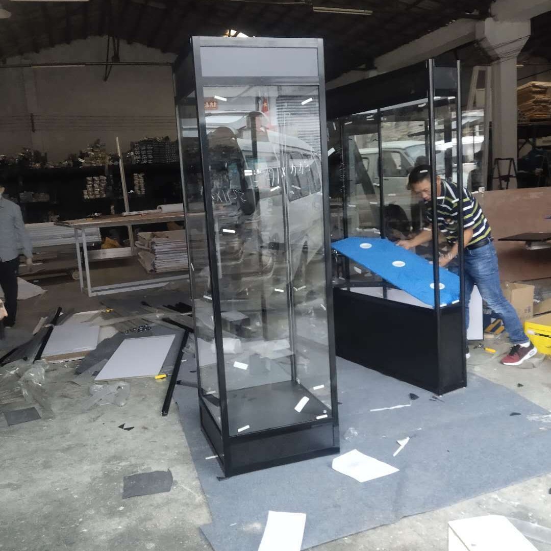 西安博物馆展柜 玻璃折叠展柜定制  展览展示折叠柜 铝合金展示架