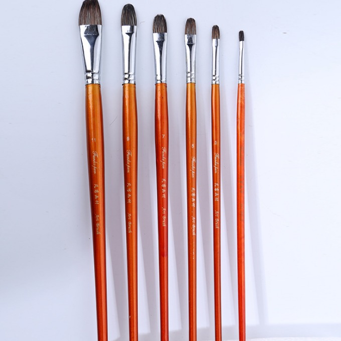紫云轩1328套装透明橙水粉画笔 美术绘画专用画笔 油画国画用品 石灌毛画笔