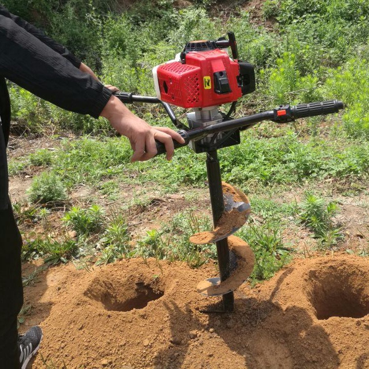 手推式种树打洞机环保节能 栽树打窝机 汽油挖坑机