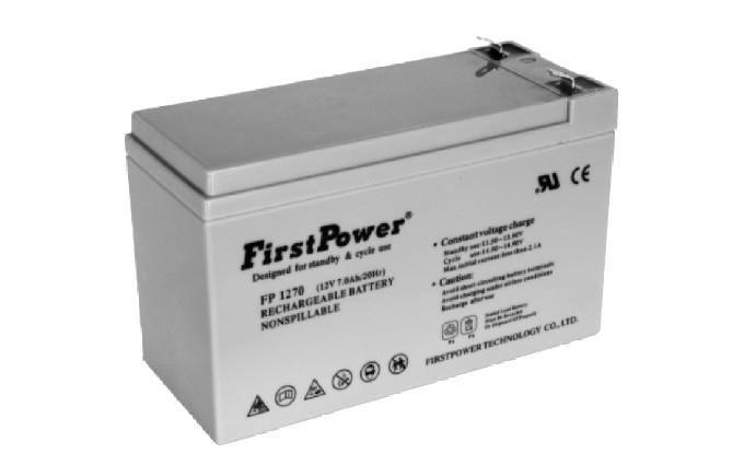 FirstPower一电蓄电池FP1270    厂家直销  一电蓄电池12v7ah 免维护阀控式密闭储能蓄电池示例图4