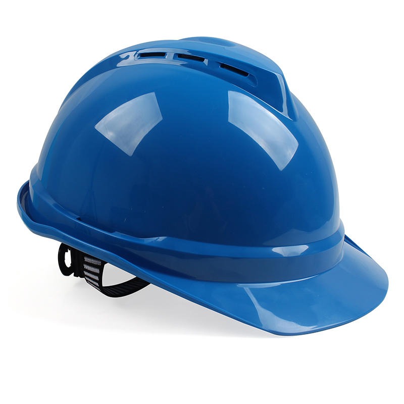 梅思安10172516蓝色豪华型PE安全帽蓝色PE带透气孔帽壳 超爱戴帽衬针织布吸汗带D型下颏带