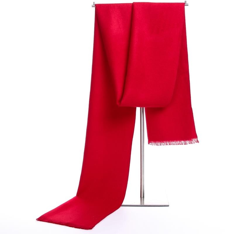 雅戈丹盾新款商务红色围巾批发   厂家直销定制双面绒  开业年会活动