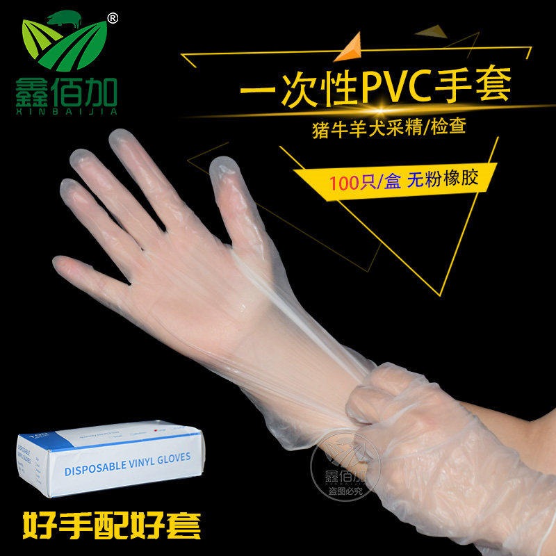 PVC采精手套 加厚一次性采精手套 无粉授精手套采精设备 采精手套
