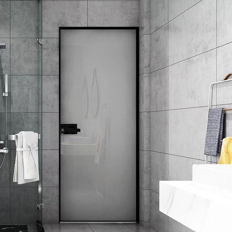 厂家出售兴拓钛镁铝合金门  厕所门厂家  黑色1.6极窄平开卫浴门