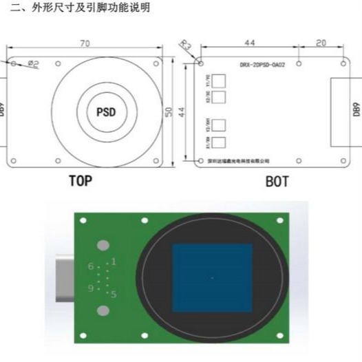 二维PSD位置传感器  型号:DR133-DRX-2DPSD-OA02-X  库号：M139418图片