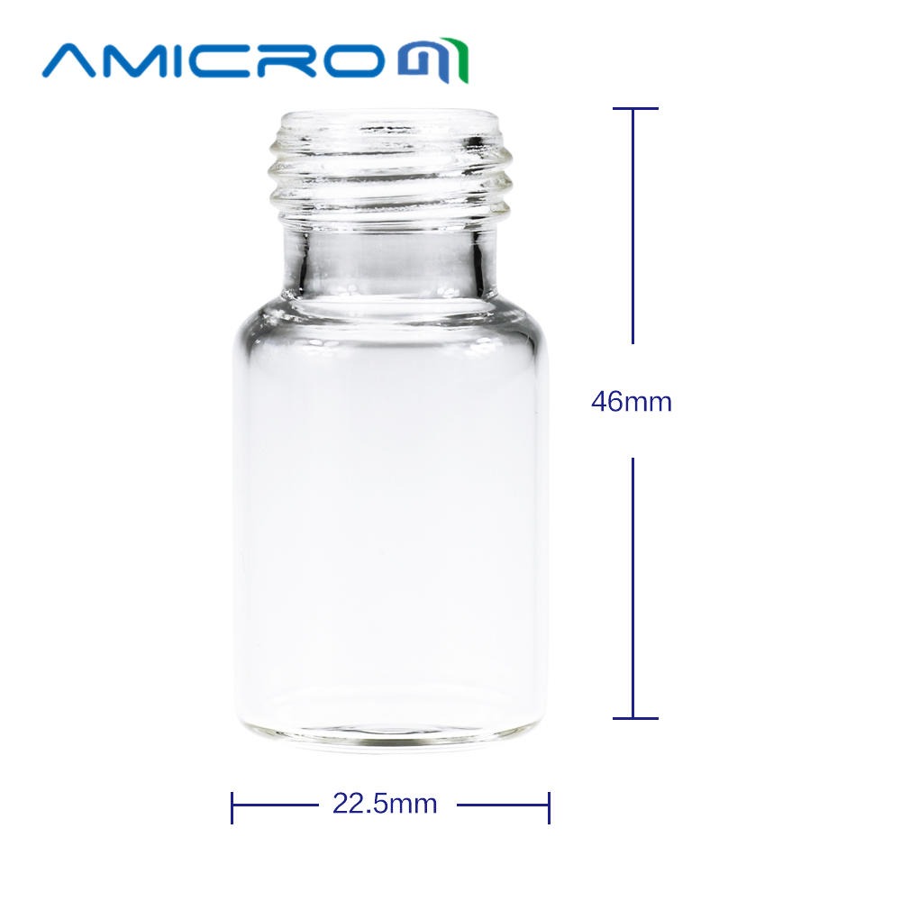 Amicrom顶空进样器10ml透明精密螺纹瓶18mm圆底顶空瓶螺纹口顶空瓶 100只/盒B-10ML-18-V1001
