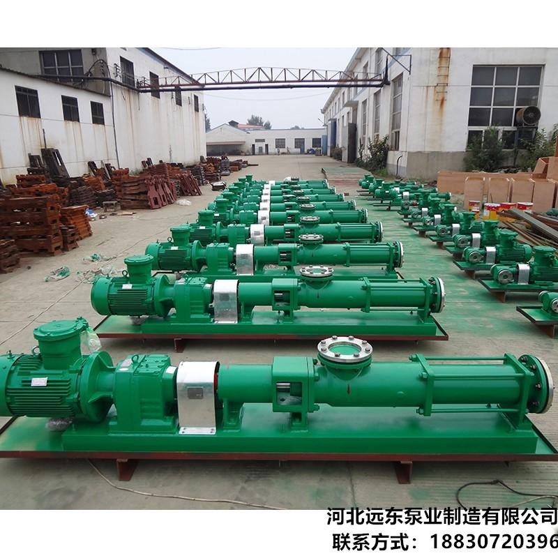输送化工废料渣泵G70-2P-W101单螺杆泵铸铁泵体 丁青橡胶污水泵-河北远东