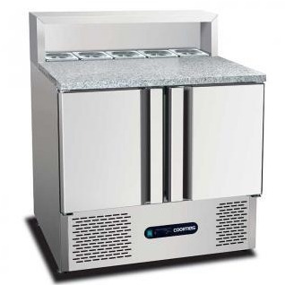 美厨沙拉展示柜0.9米双开门展沙拉柜水果捞冰柜展示柜操作披萨撒料小菜冰箱 PS900型图片