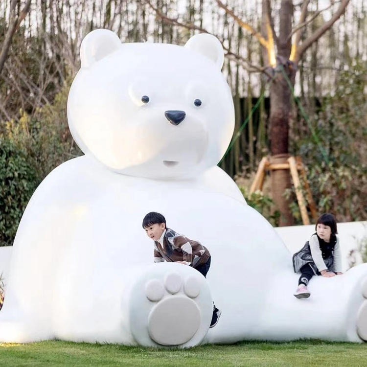 佰盛 北极熊雕塑 切面熊雕塑 抽象熊摆件 玻璃钢彩绘熊雕塑 加工定制切面熊商场雕塑