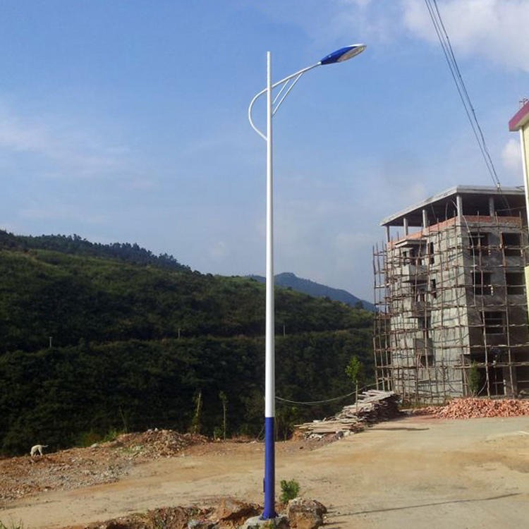 揭阳新农村6米道路照明路灯批发 勤跃单双臂路灯杆 监控路灯来图定制