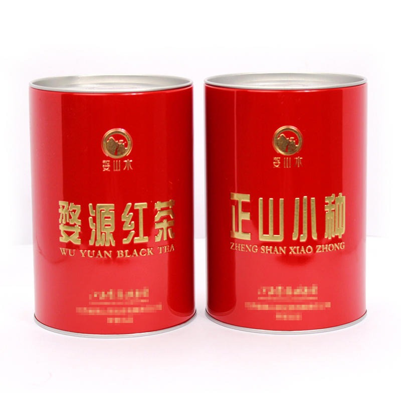 茶叶马口铁罐生产厂家 圆形正山小种茶叶罐铁盒定做 翁源红茶铁盒包装订制 麦氏罐业