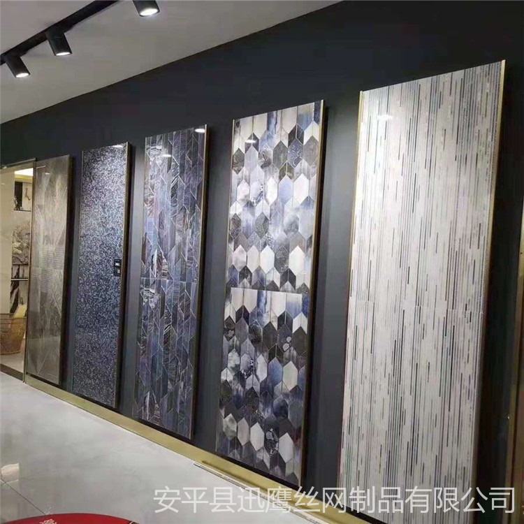 天津市 瓷砖展厅外墙挂板  高温烤漆冲孔展架  迅鹰瓷砖铁板洞洞板货架