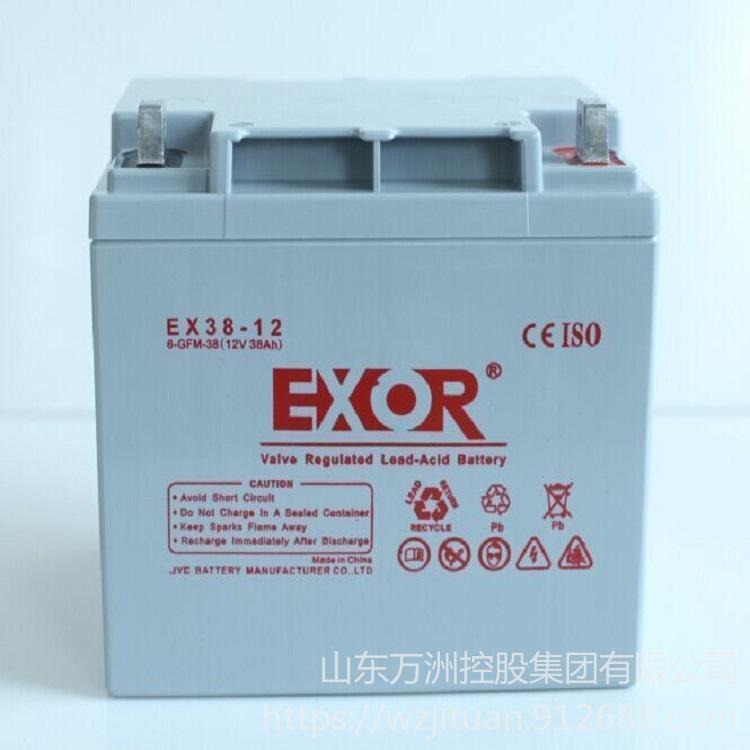 埃索EXOR蓄电池EX38-12 埃索12V38AH 太阳能发电厂UPS应急电源专用 免维护蓄电池图片