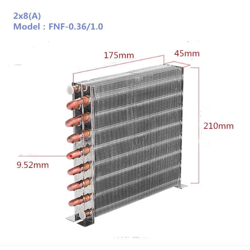 传热设备供应商畅的长期供应2米空冷式冷凝器小型水冷式铜管铝翅片制冰机冷凝器价格 FNF-0.37/1.1示例图5