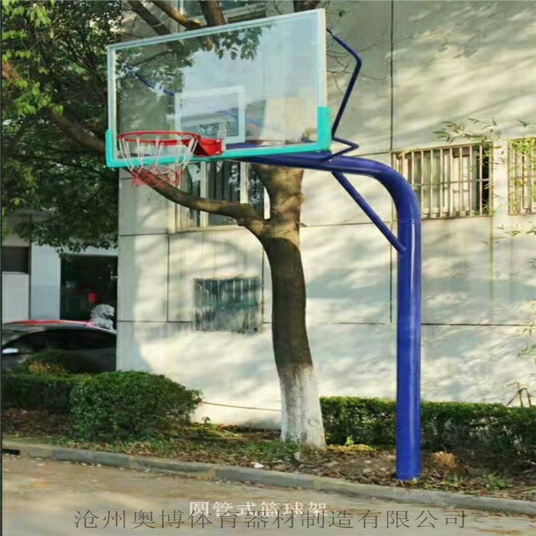 厂家圆管发 方管圆管地埋式篮球架成人 可移动平箱凹箱仿液压式篮球架