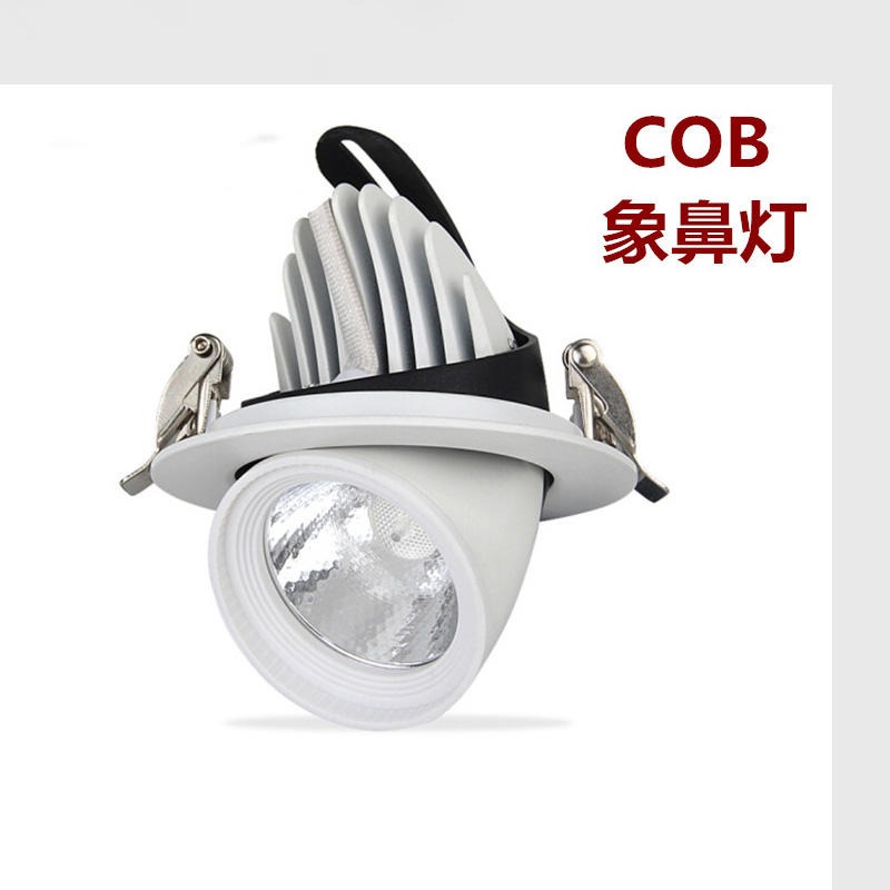 LED光源射灯 嵌入式天花灯 商用酒店COB象鼻灯