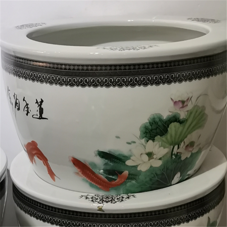 景德镇陶瓷鱼缸 定做风景德镇陶瓷水缸厂家供应 亮丽陶瓷