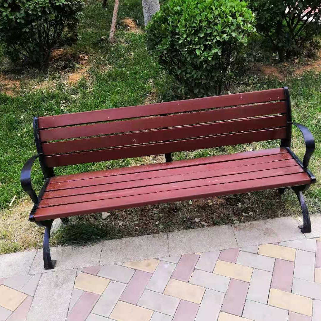 公园椅凳 靠背防腐木休闲椅 靠背景观座椅 木塑长条座椅图片