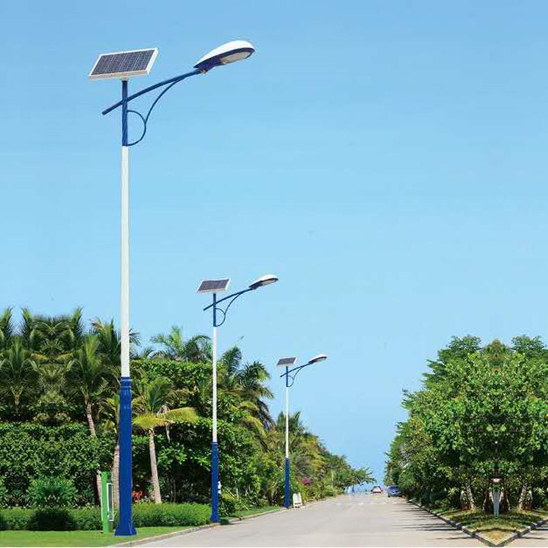 勤跃景区太阳能路灯供应  QY-3616260WLEd挑臂照明路灯 锥形路灯款式图