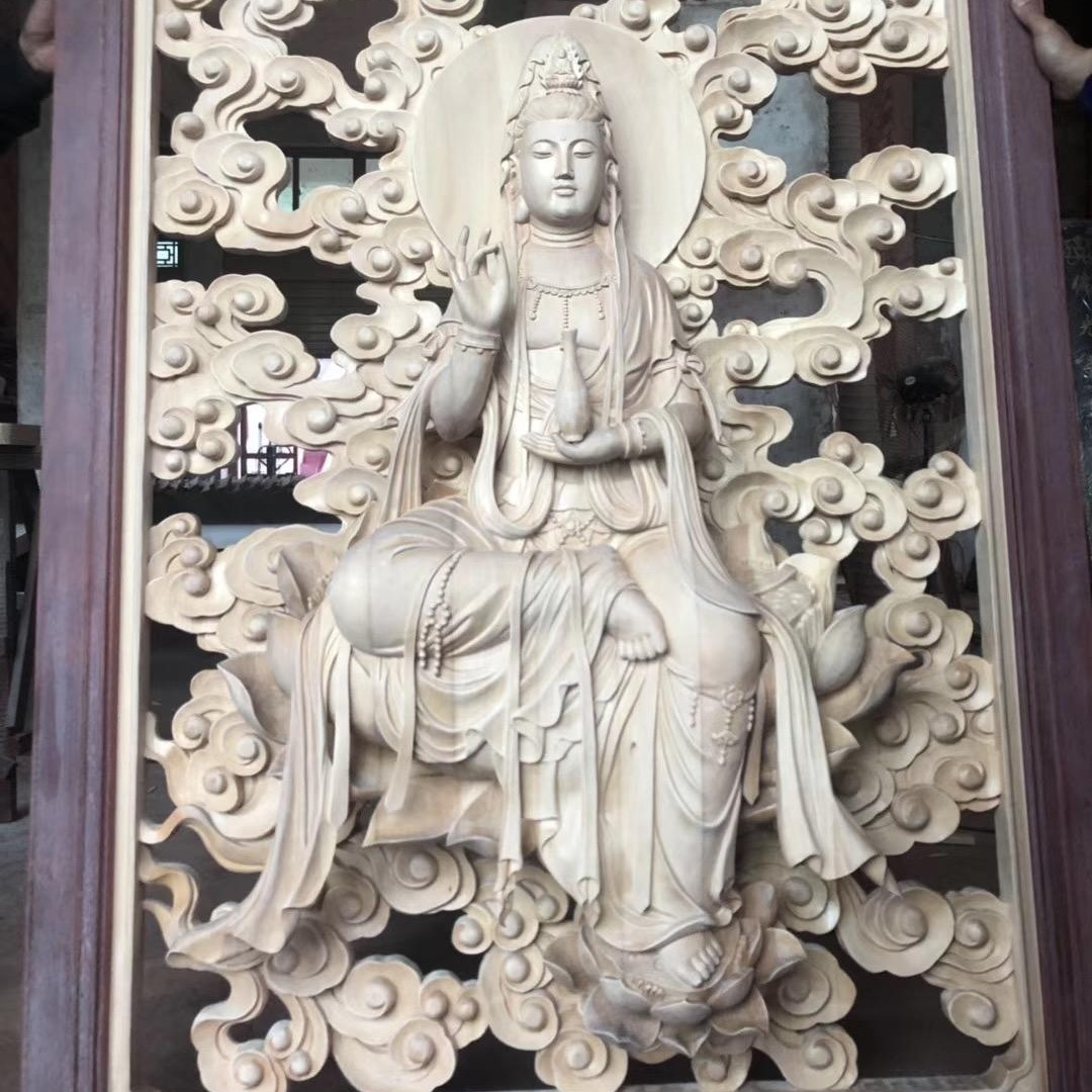 温州苍南木雕佛像厂订购大型木雕佛像 木壁式木雕佛像