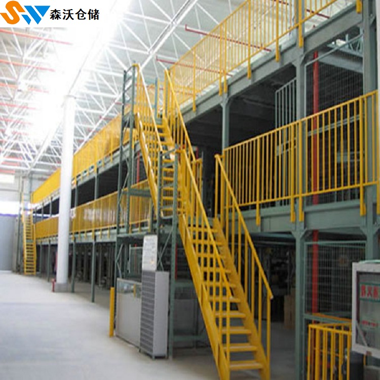 SW-GPT-17 源头货架厂家 森沃仓储 仓储钢平台货架定制 室内二层组合钢平台