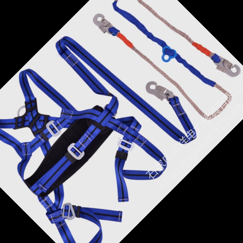 DW1Y蓝色护腰安全带 双大钩全身式高空作业 五点式电工安全带 派祥厂家图片