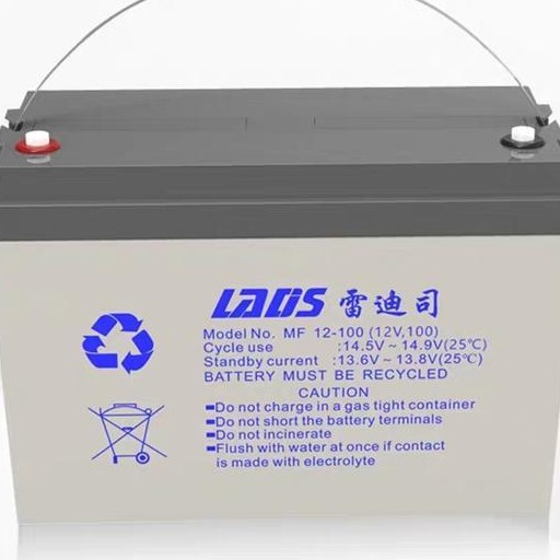 雷迪司蓄电池MF12-100 12V100AH免维护铅酸电池 太阳能电池 应急电源电瓶 厂家价格