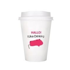 红素一次性咖啡纸杯外卖奶茶纸订制广告LOGO 10000件起订不单独零售图片