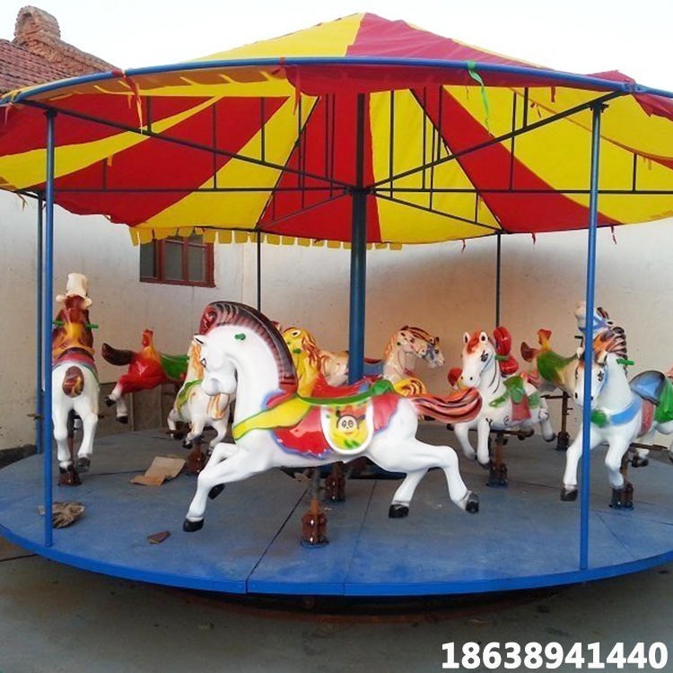 移动折叠简易转马  旋转木马 户外公园景区儿童游乐设备 移动庙会转马